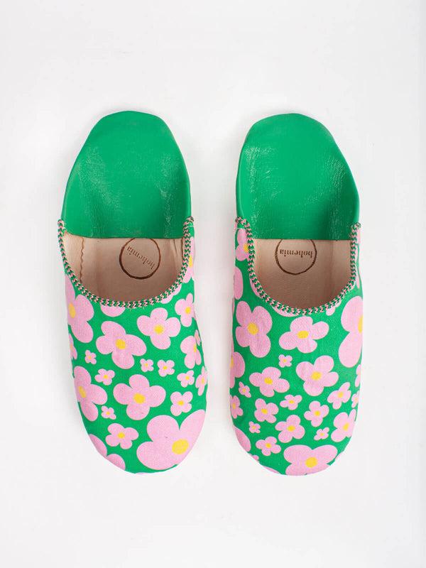 bohemia design Margot Floral Babouche Slippers Green