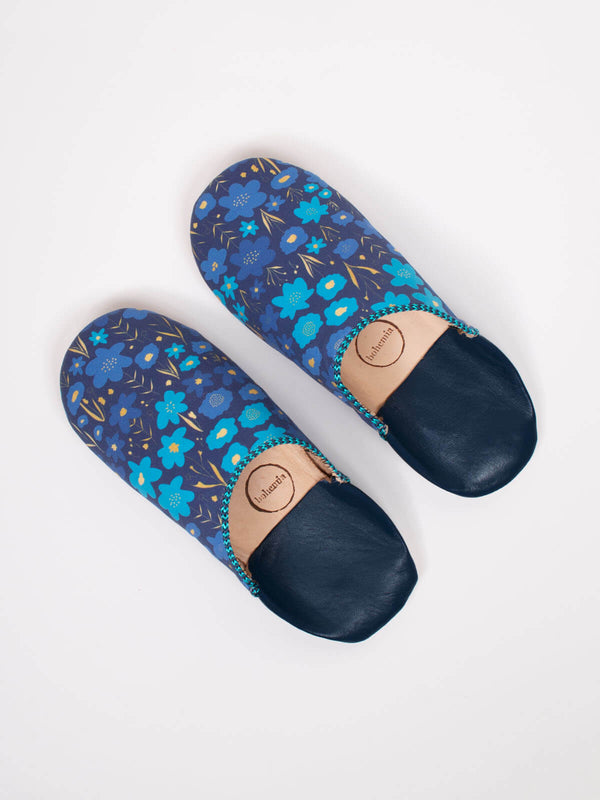 Bohemia Design Margot Floral Babouche Slippers Indigo