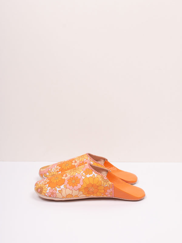 Bohemia Design Margot Floral Babouche Slippers Tangerine