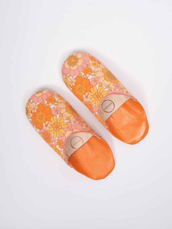 Bohemia Design Margot Floral Babouche Slippers Tangerine