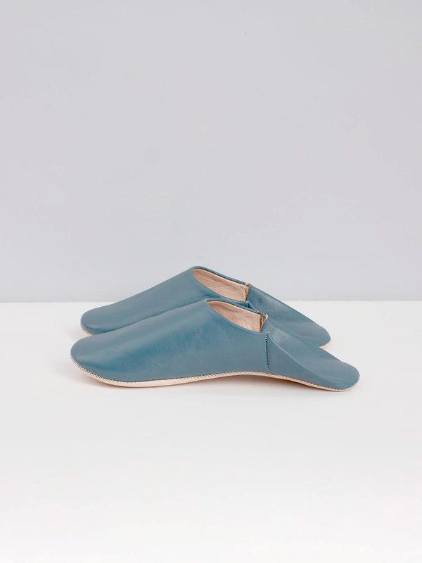 Bohemia Design Moroccan Babouche Basic Slippers Blue Grey