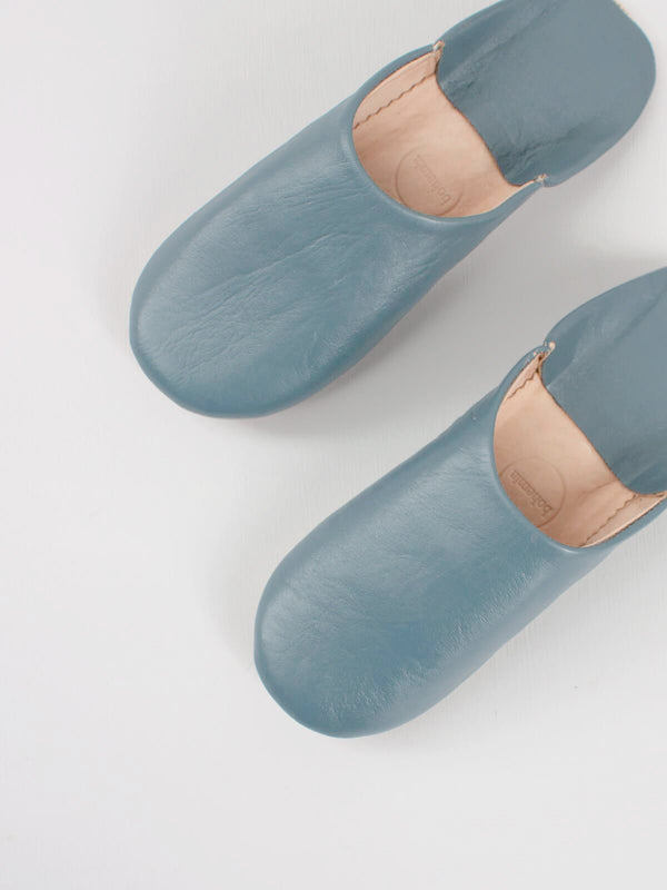 Bohemia Design Moroccan Babouche Basic Slippers Blue Grey