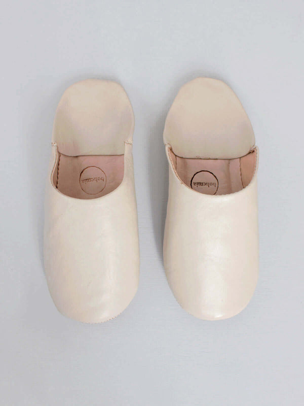 bohemia design Moroccan Babouche Basic Slippers Chalk