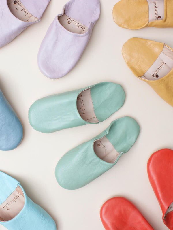Bohemia Design Moroccan Babouche Basic Slippers Duck Egg