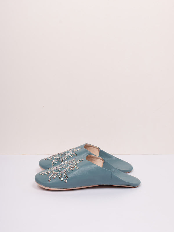 Bohemia Design Moroccan Babouche Sequin Slippers Slate Grey