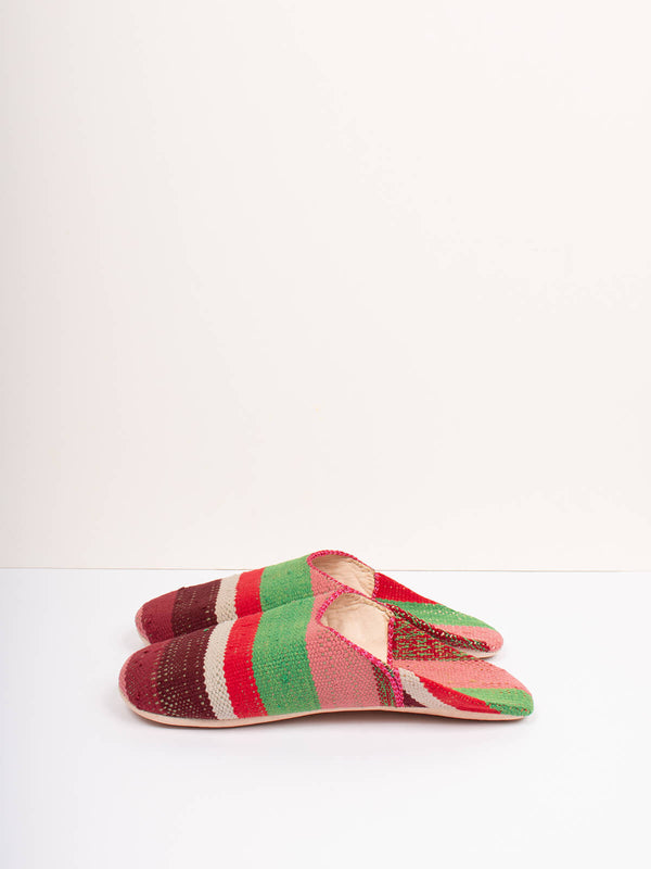 Bohemia Design Moroccan Boujad Basic Babouche Slippers Carnival Stripe