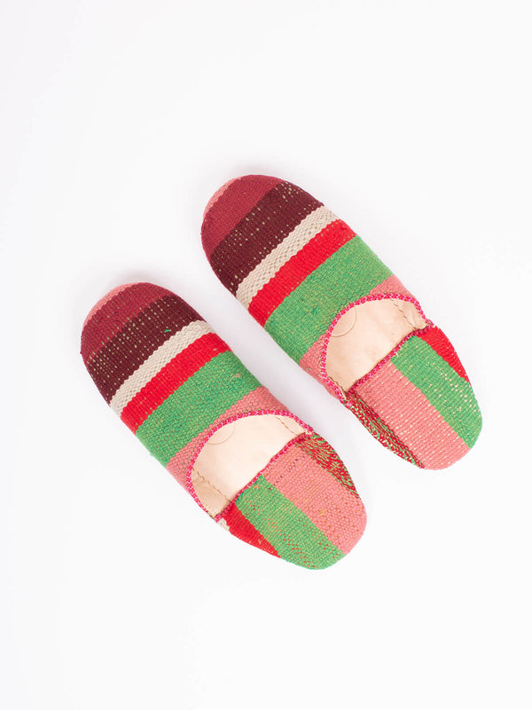 Bohemia Design Moroccan Boujad Basic Babouche Slippers Carnival Stripe