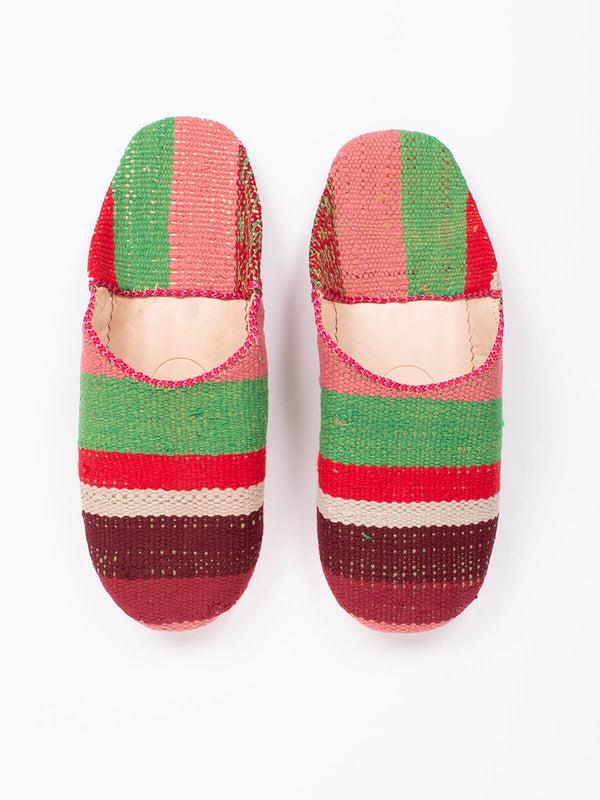bohemia design Moroccan Boujad Basic Babouche Slippers Carnival Stripe