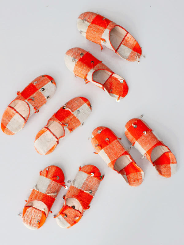 Bohemia Design Moroccan Boujad Basic Babouche Slippers Orange Sequin