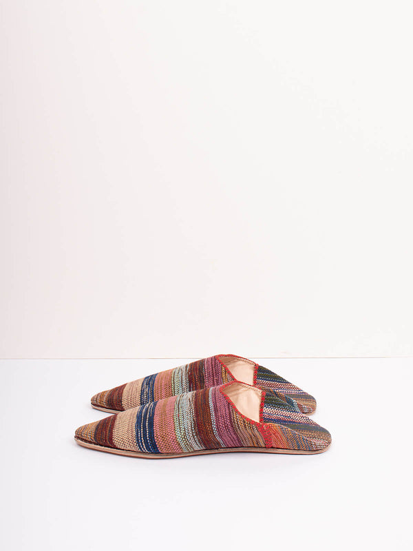 Bohemia Design Moroccan Boujad Pointed Babouche Slippers Atlas Stripe