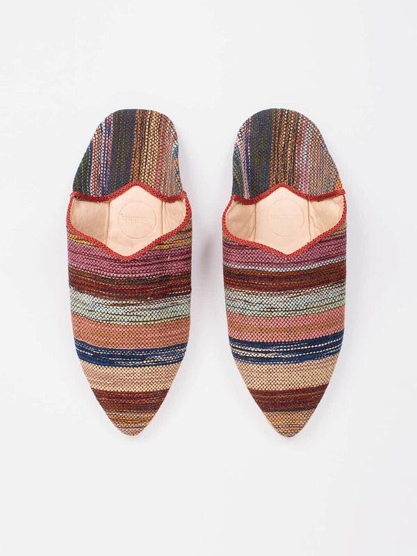 bohemia design Moroccan Boujad Pointed Babouche Slippers Atlas Stripe