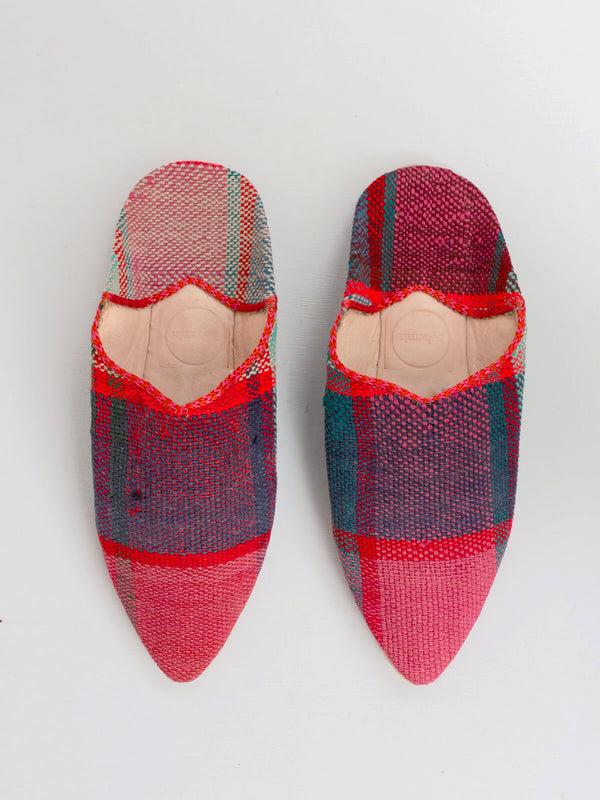 bohemia design Moroccan Boujad Pointed Babouche Slippers Happy Check