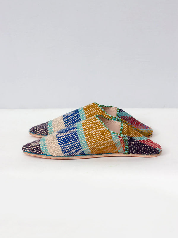 Bohemia Design Moroccan Boujad Pointed Babouche Slippers Winter Stripe