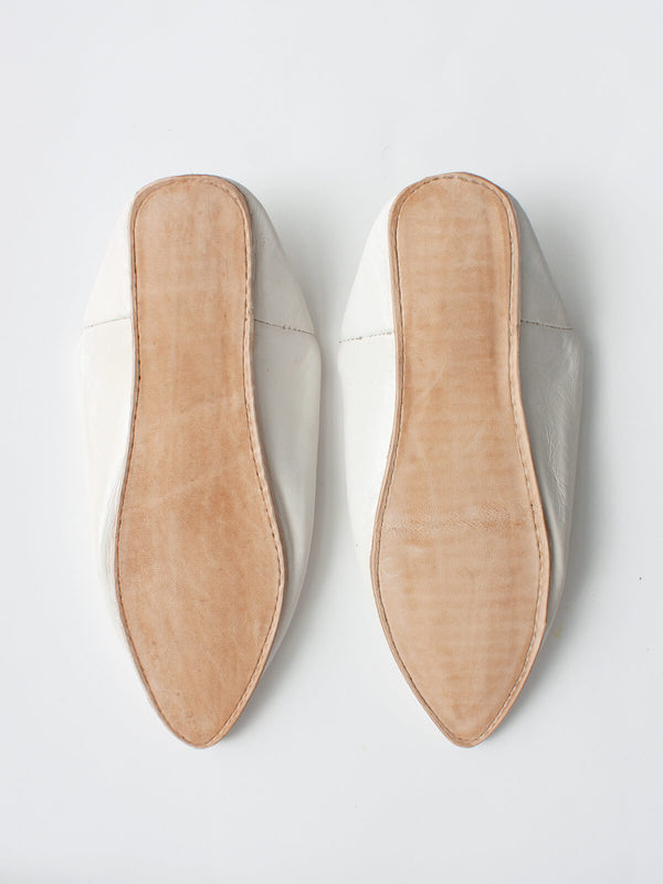 Bohemia Design Moroccan Classic Pointed Babouche Slippers Antique White