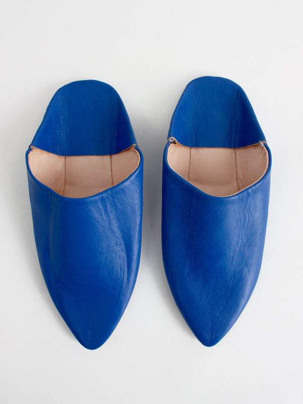 bohemia design Moroccan Classic Pointed Babouche Slippers Cobalt