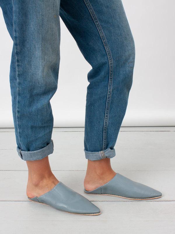 Bohemia Design Moroccan Classic Pointed Babouche Slippers Grey