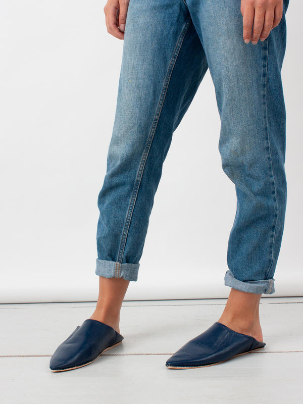Bohemia Design Moroccan Classic Pointed Babouche Slippers Indigo
