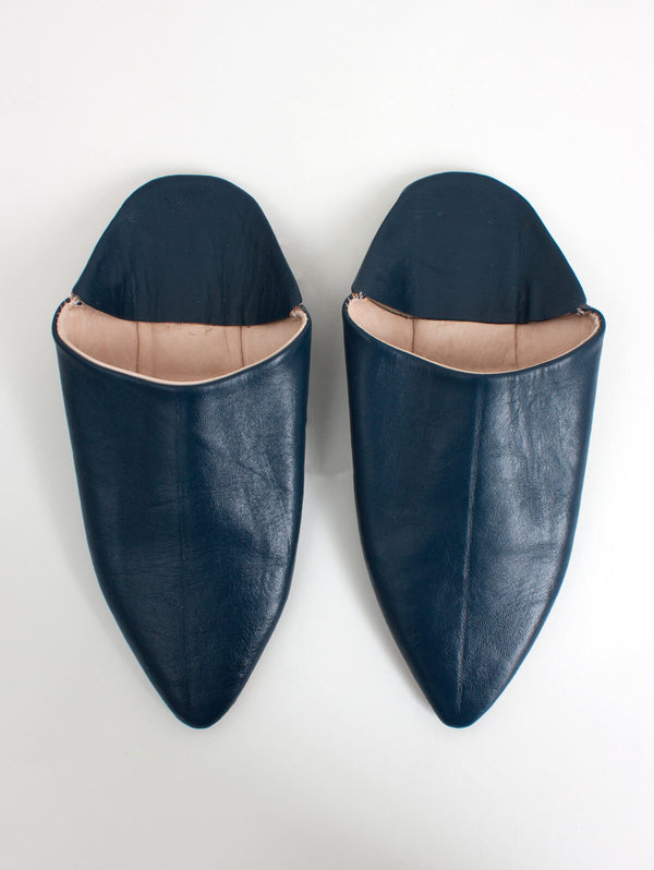 bohemia design Moroccan Classic Pointed Babouche Slippers Indigo