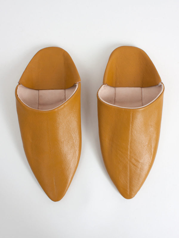 bohemia design Moroccan Classic Pointed Babouche Slippers Mustard