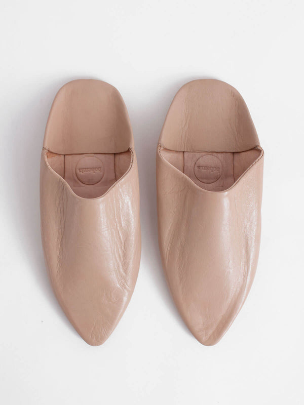 bohemia design Moroccan Classic Pointed Babouche Slippers Nude