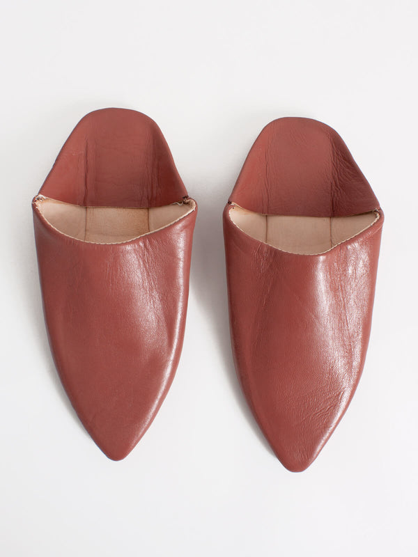 bohemia design Moroccan Classic Pointed Babouche Slippers Terracotta