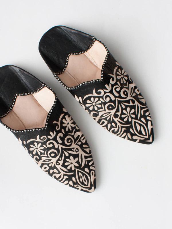 Bohemia Design Moroccan Decorative Babouche Slippers Black