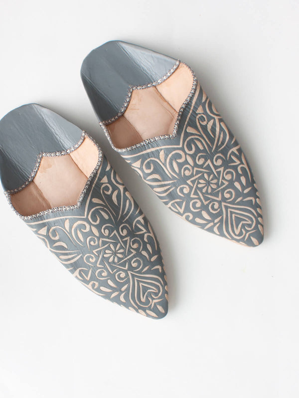 Bohemia Design Moroccan Decorative Babouche Slippers Grey