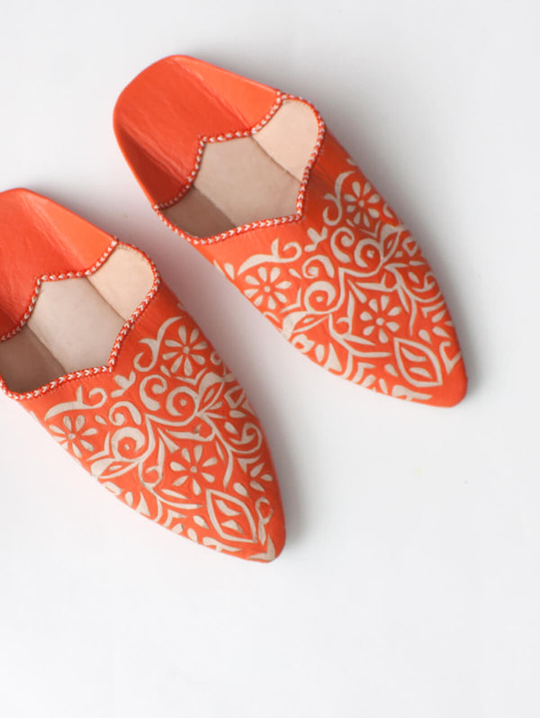 Bohemia Design Moroccan Decorative Babouche Slippers Orange