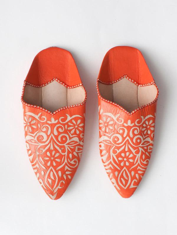 bohemia design Moroccan Decorative Babouche Slippers Orange