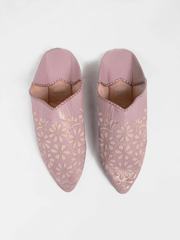 bohemia design Moroccan Decorative Daisy Babouche Slippers Vintage Pink