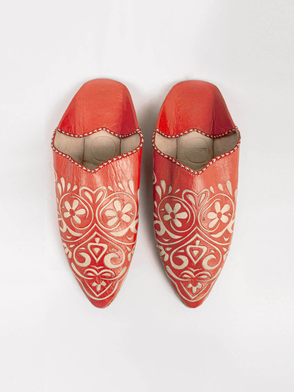 bohemia design Moroccan Decorative Heart Babouche Slippers Orange