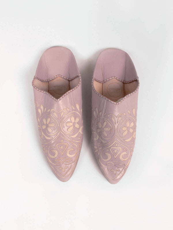 Bohemia Design Moroccan Decorative Heart Babouche Slippers Vintage Pink