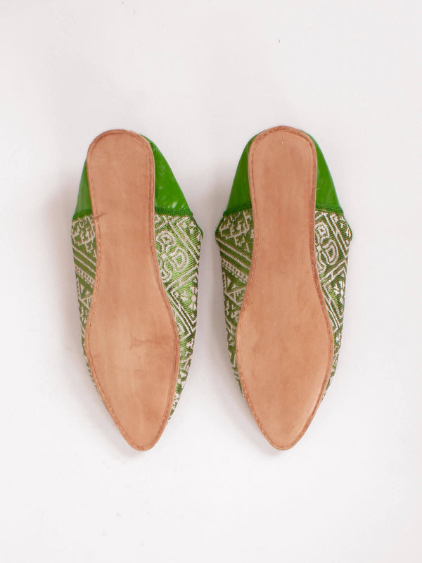 Bohemia Design Moroccan Jacquard Pointed Babouche Slippers Green