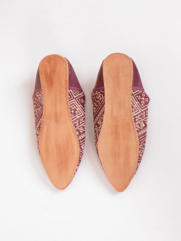 Bohemia Design Moroccan Jacquard Pointed Babouche Slippers Mauve
