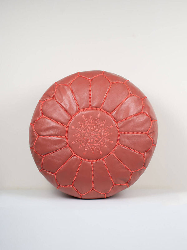bohemia design Moroccan Leather Pouffe Terracotta (Slight Seconds)