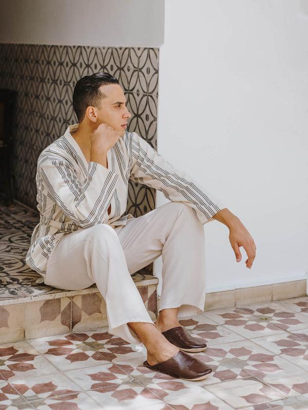 Bohemia Design Moroccan Mens Babouche Slippers Chocolate