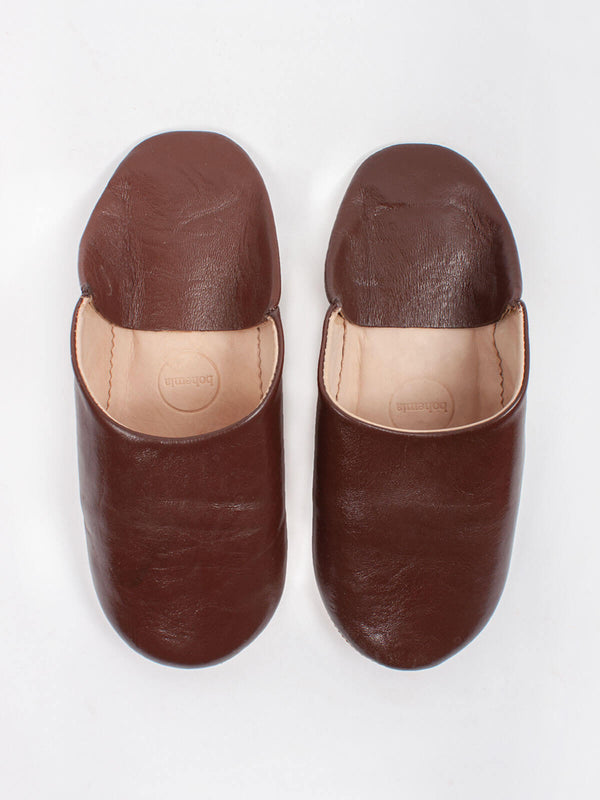 bohemia design Moroccan Mens Babouche Slippers Chocolate