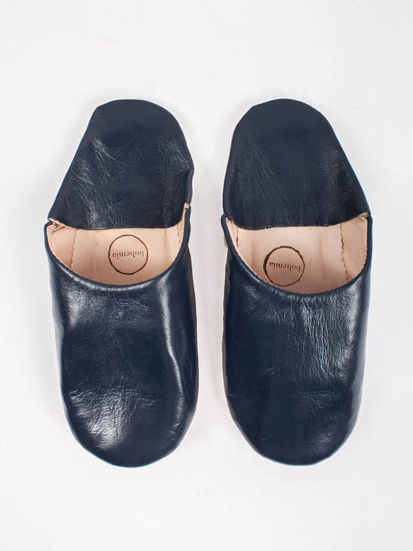 bohemia design Moroccan Mens Babouche Slippers Indigo