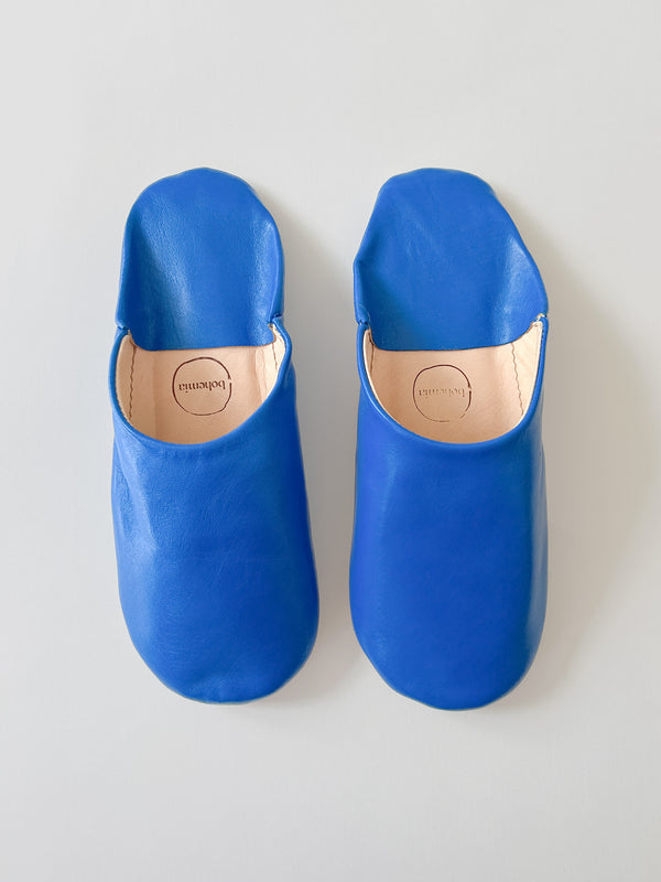bohemia design Moroccan Mens Babouche Slippers Majorelle Blue