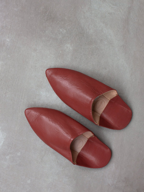 Bohemia Design Moroccan Mens Pointed Babouche Slippers Brick