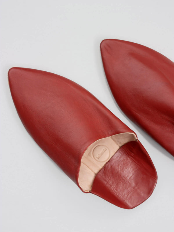 Bohemia Design Moroccan Mens Pointed Babouche Slippers Brick