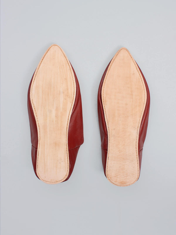 Bohemia Design Moroccan Mens Pointed Babouche Slippers Brick