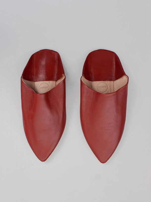 bohemia design Moroccan Mens Pointed Babouche Slippers Brick