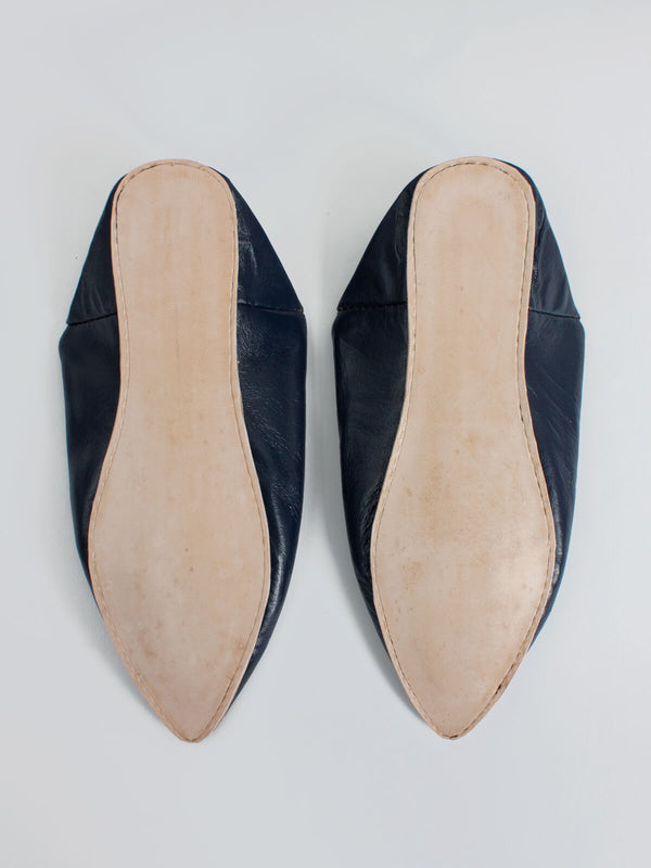Bohemia Design Moroccan Mens Pointed Babouche Slippers Indigo