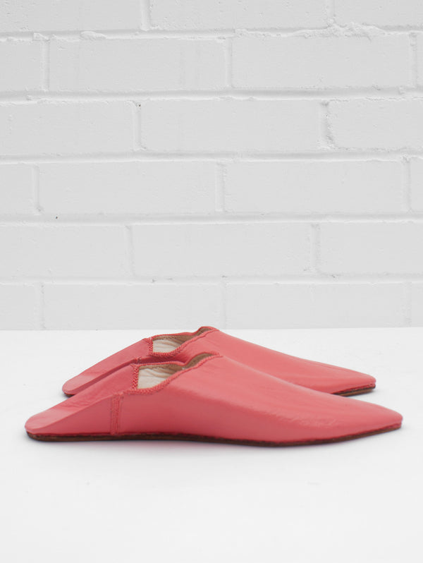 Bohemia Design Moroccan Plain Pointed Babouche Slippers Coral