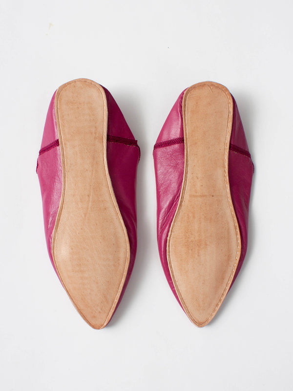 Bohemia Design Moroccan Plain Pointed Babouche Slippers Fuchsia