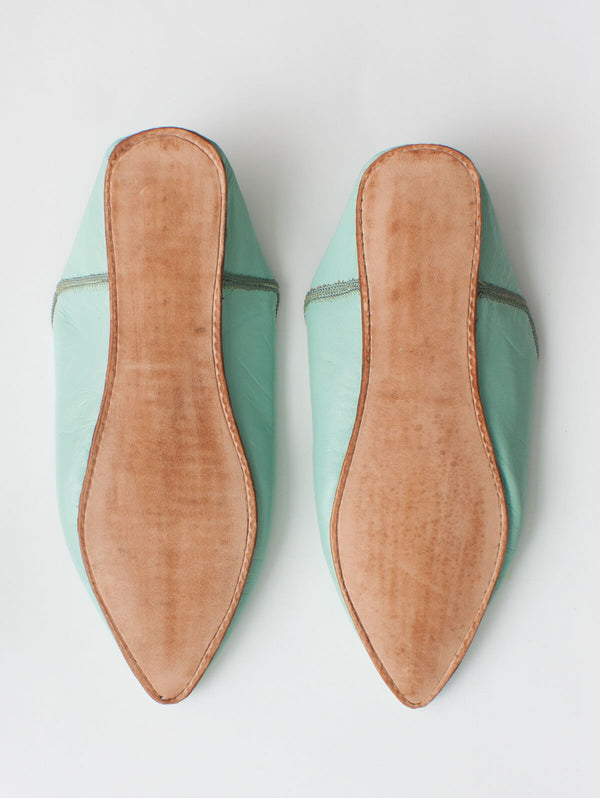 Bohemia Design Moroccan Plain Pointed Babouche Slippers Sage