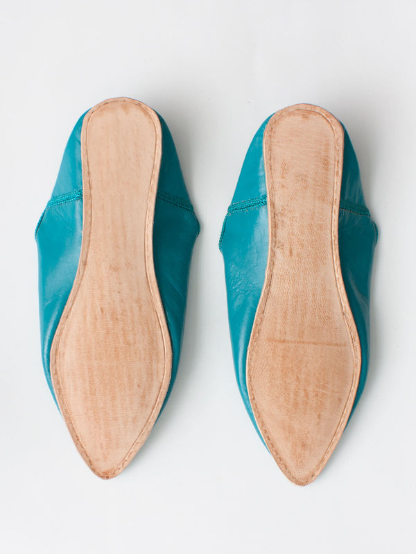 Bohemia Design Moroccan Plain Pointed Babouche Slippers Teal
