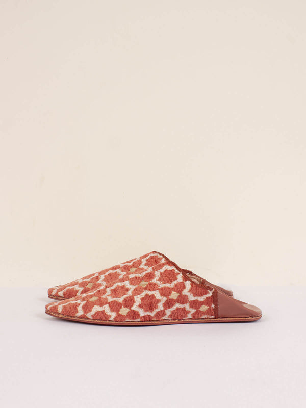 Bohemia Design Moroccan Star Brocade Pointed Babouche Slippers Terracotta