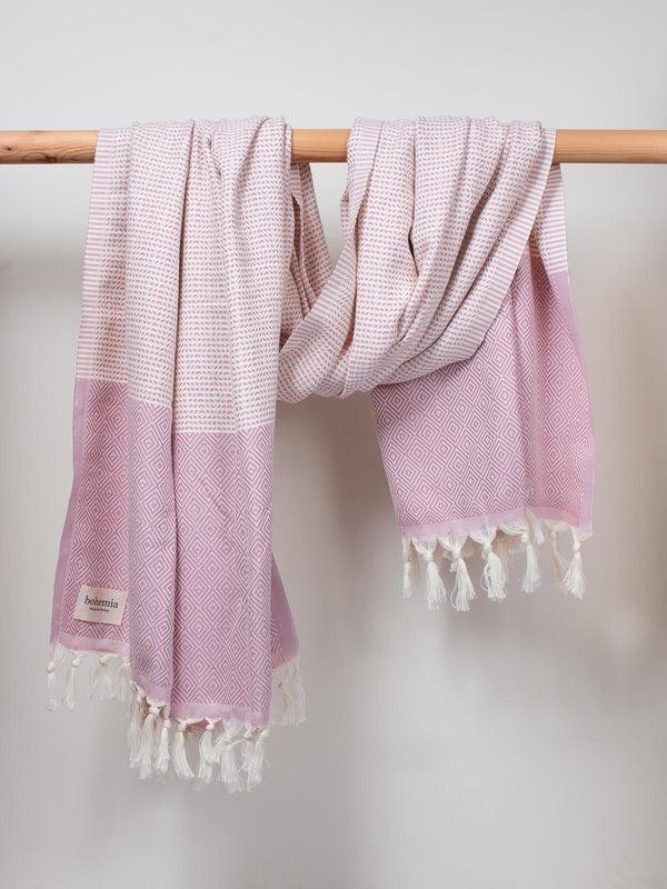 Bohemia Design Nordic Dot Hammam Towel Vintage Pink